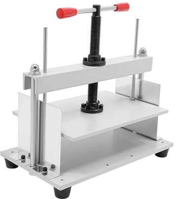 TkkMivcOC A4 Manual Buchbinderpresse,1.5T Papier Papierpresse für Briketts, 3 Abnehmbare Leitbleche, Flachpapierpresse für Dokumente Rechnungen Bücher Prüfungsunterlagen, Weiß