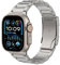 Astorgos Titanium Metal Watch Strap Compatible con Apple Watch Ultra 2 Ultra 49mm,S10 46mm,9 8 7 45mm,SE 6 5 4 44mm,3 2 1 42mm, Pulsera deportiva de repuesto con hebilla de mariposa, Plata