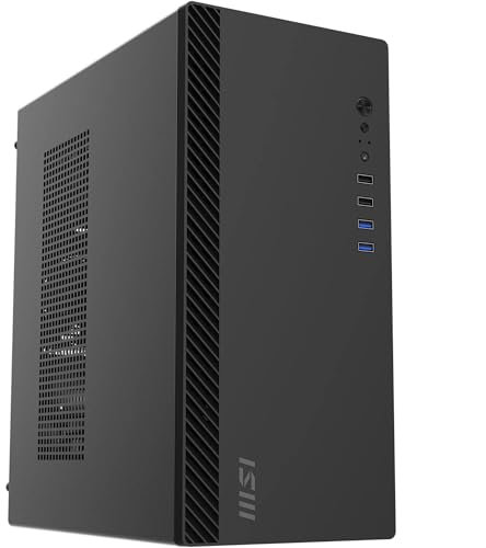 MSI Pro Shield M100P - Boîtier PC Moyen-Tour - Compatible ATX, Ventilateur arrière 80 mm - Noir