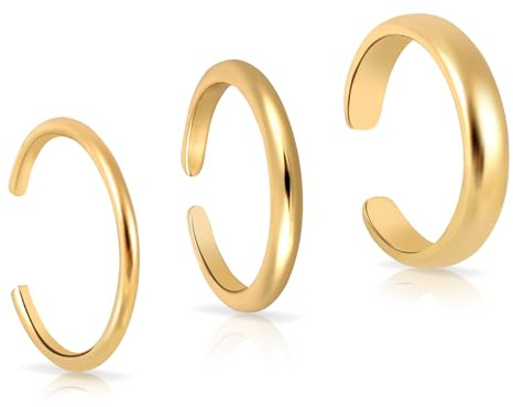 Mikovivi 3stk Verstellbare Zehenringe, DünNe Zehenringe mit Offenem Band Eleganter Fußschmuck für den Sommerstrand für Damen