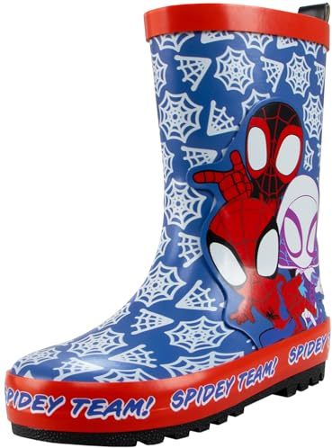 Marvel Boys Wellies | Spiderman Wellies | Spidey And His Amazing Friends Boys Boots | Kids Wellington Boots | Sizes 5 To 2