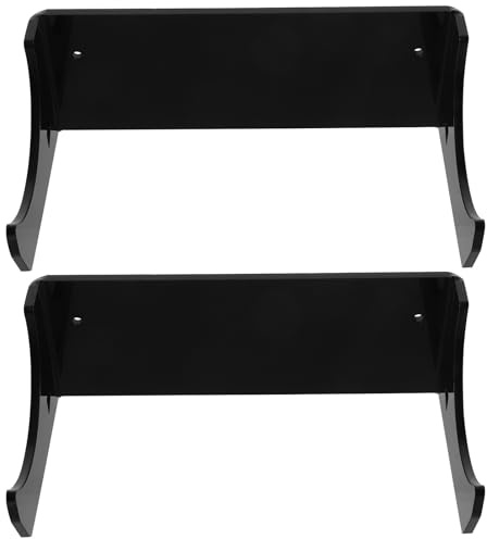 Healvian 2pcs Black Acrylic Kitchen Rolling Pin Rack Wall Mounted Holder Display Rack Reusable Hanging Rolling Pin Hanger for Sleek Modern Kitchen Storage