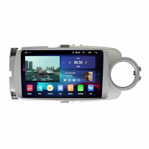 Car Multimedia Radio per Toyota Yaris 2012-2017 Touchscreen Stereo Auto Bluetooth con Schermo, Radio Auto con Mirror Link/Usb/Supporta Telecamera, 4 Nucleo 1G+32G