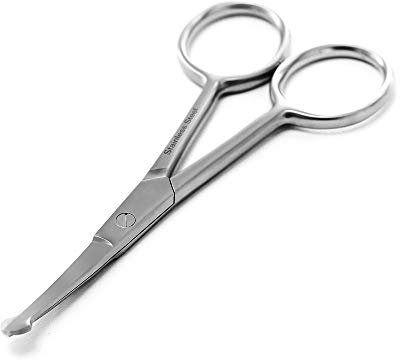 Ketama® | NASENHAARSCHERE BARTSCHERE OHRENHAARSCHERE aus rostfreiem Edelstahl - mit extrem abgerundeter Spitze - präzise und sicher - zum Stutzen des Bartes, der Nasen- und Ohrenhaare