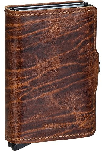 Secrid Twinwallet Dutch Martin Kartenetui aus Leder, Farbe: Braun, für 8 Karten mit oder 12 Karten ohne Prägung, Maße: 10,2 x 7 x 2,5 cm, TDM-Whiskey