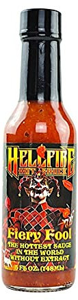 Hellfire Hot Sauce Fiery Fool - The Hottest Sauce in The Universe Without Extract