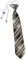 TigerTie Security Sicherheits Krawatte in braun beige silber anthrazit grau gestreift - vorgebunden mit Gummizug