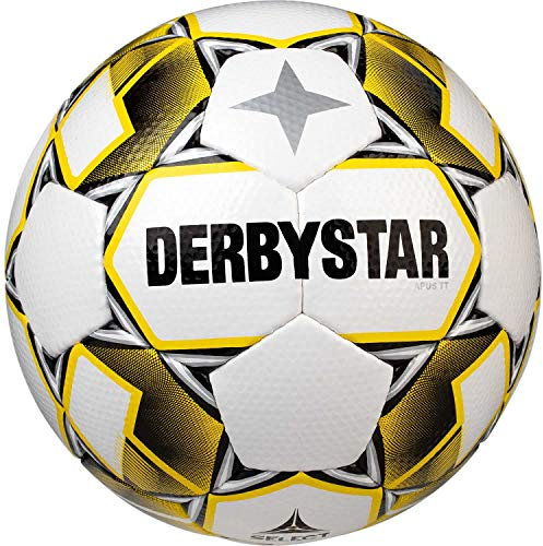Derbystar Erwachsene Fußball Apus TT, Weiss gelb schwarz, 5, 1154500152