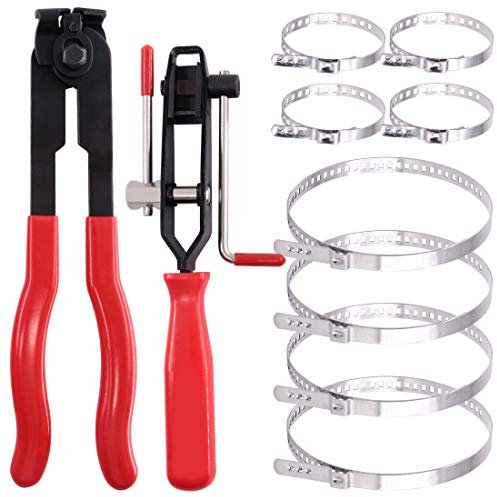 Swpeet Kit di pinze per giunti CV per bagagliaio, 10 pezzi, pinze per fascette per bagagliaio, strumento per fasce auto, pinze per asse del tubo flessibile, strumento per morsetto CV per la maggior