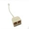 PULABO Adaptateur téléphonique pour branche de téléphone - Câble d'extension RJ11 6P4C femelle vers 2 prises femelles - Qualité adorable et durable - Artisanat exquis