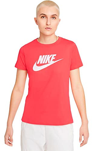 Nike BV6169 W NSW TEE ESSNTL ICON Futur T-Shirt Women's Magic Ember/White L
