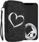 kwmobile Handytasche für Smartphones XL - 6,7/6,8 - Handy Filztasche - Herz Brush Weiß Dunkelgrau - 17,2 x 8,4 cm Innenmaße