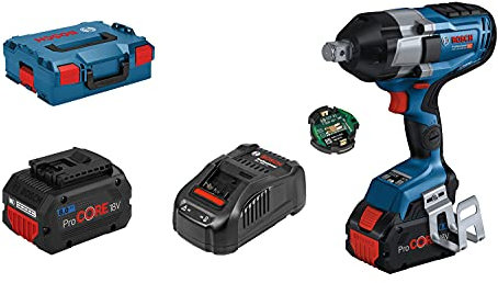Bosch Professional 18V System BITURBO Akku Drehschlagschrauber GDS 18V-1050 C (inkl. 2x ProCORE 18V 8.0Ah, 1x Bluetooth Low Enegry Modul GCY 42, Schnellladegerät GAL 1880 CV, Einlage, L-BOXX)