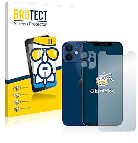 BROTECT Schutzglas für Apple iPhone 12 mini (Display+Kamera) Schutzfolie Panzer Folie Glas Displayschutz Made in Germany [ 9H, Anti-Fingerprint]