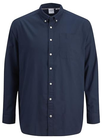 JACK & JONES Shirt L/S S21 PS Noos Camicia, Navy Blazer/Fit: Plus Size, 3XL Uomo