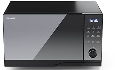 Sharp YC-GC52FE-B - Forno a microonde 25 lt con grill e convenzione, 14 programmi, scongelamento, ECO, timer, incluso griglia per grill e vassoio da forno, controllo semidigitale