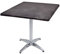 Dynamic24 Bistrotisch Set Dark Slate 80x80cm Tischgestell Alu blank Garten Tisch Gestell
