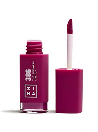 3INA MAKEUP - The Longwear Lipstick 386 - Violet - Rouge à Lèvres Violet avec Acide Hyaluronique - Rouge à lèvres Mat Liquid - Couleur des Lèvres Hautement Pigmenté Mat - Vegan - Cruelty Free