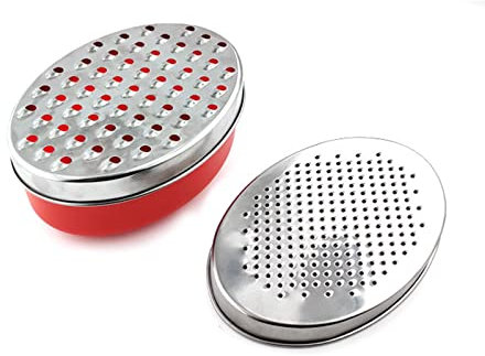 Cheese Grater Two Side Vegetable Slicer Stainless Steel Potato Shredder with Container Use for Carrots Cucumbers Onion Potato
