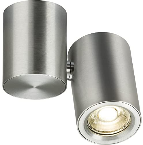 Knightsbridge Dee Single Surface Adjustable Brushed Chrome Spotlight