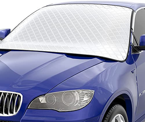 Auto Windschutzscheibe Abdeckung Auto Frost Windschutzscheibe Abdeckung Schwerlast Windschutzscheibe Abdeckung UV Schutz Staubdicht und Wasserdicht Schnee Abdeckung für SUV, LKW und Auto, Allwetter