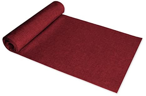 Tischläufer 40 x 100 cm Bordeaux rechteckig Leinenoptik Tischdecke Lotuseffekt Tischwäsche Wasserabweisend Tischtuch Fleckenabweisend Bügelfrei Abwischbar Knitterfrei Innen und Außen