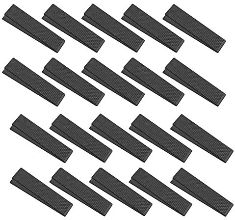 XNJIHWA 20Pcs Cuñas Niveladoras Suelo Cuñas Plastico para Azulejos Reutilizable Cuñas de Nivelacion para piso,ajuste de pared,cercas de traqueteo,8.7 x 2.1 x 1.5 cm,Negro