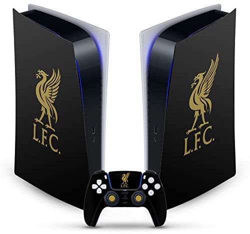 Head Case Designs Officially Licensed Liverpool Football Club Liver Bird Gold On Black Art Vinyl Faceplate Sticker Gaming Skin Decal Cover Compatible With Sony PS5 Digital & DualSense