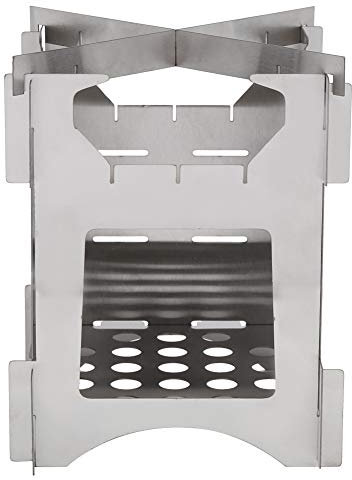 Pilipane Estufa portátil Plegable de Acero Inoxidable para Quemar leña con Bolsa de Lona, Estufa de Camping, Mini Cocina Plegable de Supervivencia para Acampar al Aire Libre, Senderismo, Picnic