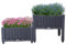 Mingone Jardinière de Jardin en Rotin Jardinière d'Extérieur avec Trou de Drainage 2 Jardinières de PaniersPour Jardin Terrasse Balcon, 80x40x23-38cm, Gris