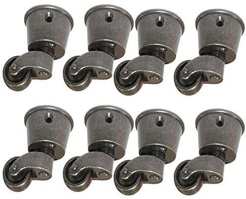 Boxonly 8PCS Lenkrollen Poliert Antik Cup Typ Rollen Massives Messing Hohe Tragfähigkeit Universal Möbel Rollen Für Möbel Anzüge Betten Sessel, Braun