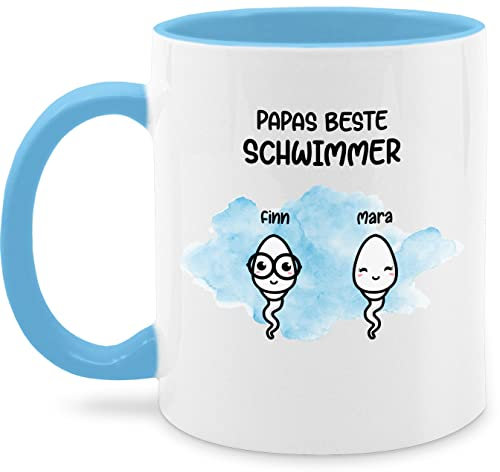 Tasse Tassen 325ml - zum Vatertag - Papas beste Schwimmer - Geschenke Männer Vater Witzig Väter Lustig - 325 ml - Hellblau - samen vatertagsgeschenk papa bester schwimmerzelle kaffeetasse