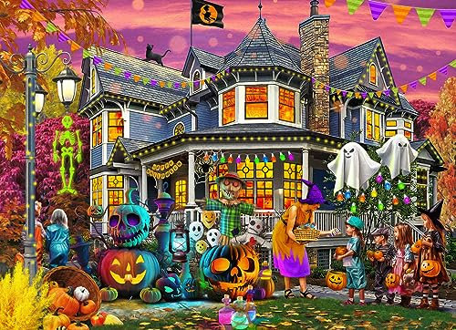Vermont Christmas Company All Hallows' Eve Jigsaw Puzzle 1000 Piece - Halloween Puzzle for Adults & Families - Randomly Shaped Pieces - 26 5/8 x 19 1/4