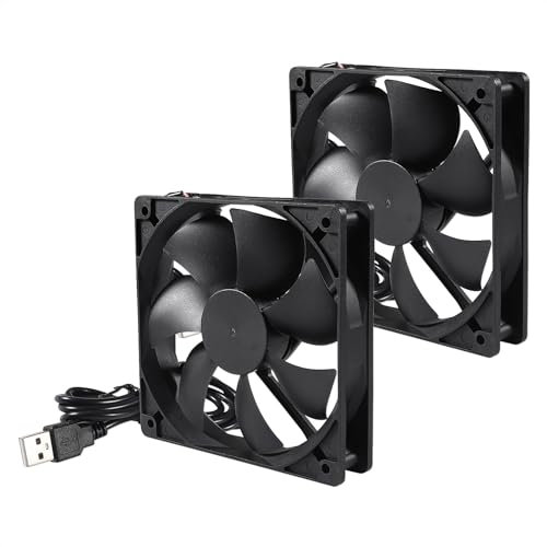 2PACK 120mm 5V USB Ordinateur PC Ventilateur, 120mm Ventilateur 5V USB Brushless 12025 120x25mm pour Refroidir PC Computer Case CPU Refroidisseurs Radiateurs