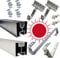 STOFFTEX Solarschienen Montageschienen Solar PV Montage 0% §12Abs.3UStG Dachhaken Endklemmen Mittleklemmen Photovoltaik Profil Erdungsclip Solarmodul Halterung Montageprofil Teile