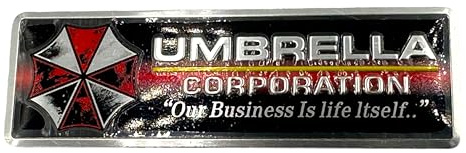 Umbrella Corporation Our Business is Life Itself Metall Auto Aufkleber Abzeichen Decal (Schwarz)