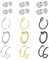 VF VFUN Fake Nasenring Fake Nasenpiercing Falsche Nasenstecker Faux Nose Ring Fake Ohr Helix Cartilage Lippe Piercing Ring 15Stück Silber Gold Schwarz