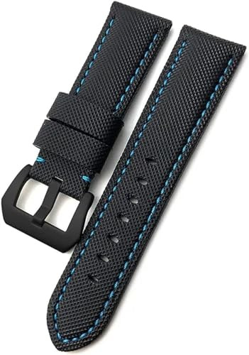 ORKDFJ Uhrenarmband aus Karbonfaser, Kalbsleder, 24 mm, 26 mm, passend für Panerai Luminor Submersible PAM01119 01663, Nylon-Uhrenarmband, 26 mm, Achat