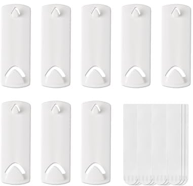 Picture Hangers for Sawtooth and Wire Frame, 8 Sawtooth Picture Hangers/Wire Back Hangers, 12 Large Removable Adhesive Strips, Damage Free Picture Hanging Hooks Heavy Duty, No Nails Picture Hooks