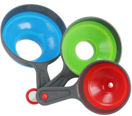 VirtuGro 3 PCS Embudo Cocina Embudo Pequeño Embudo Grande Embudo Boca Ancha Embudo Plegable de Silicona para Transferencia de Líquido Pequeño Mediano Grande
