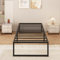 Yicensen Metallbett 90x200 cm mit Lattenrost Metall 41cm Höhe Bettrahmen Einzelbett Stabiles Leichte Montage, Schwarz