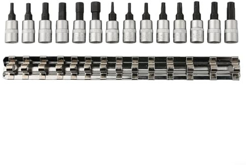 BlissfulAbode 14 Pcs Hex Bit Socket Set, 1/4 Drive, Hex: 3-8mm, Torx: T8-T40