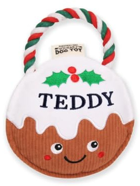 History & Heraldry Personalised Christmas Pudding Dog Toy (Teddy)