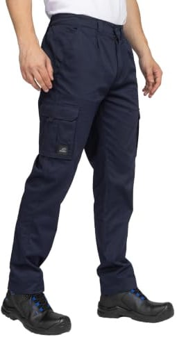 Bwolf Prime Pantaloni da lavoro da uomo con elastan, pantaloni cargo elasticizzati in cotone - poliestere - elastan, dalla S alla 4XL, blu, L