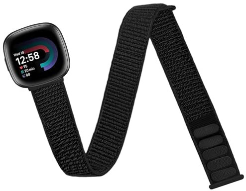 chinbersky Sportarmband Arm Knöchelband Kompatibel mit Fitbit Versa 4/Fitbit Versa 3 /Fitbit Sense 2/Fitbit Sense Armbänder,Nylon Elastisches Einstellbare Weiche Übung Armband Joggen für Männer Frauen