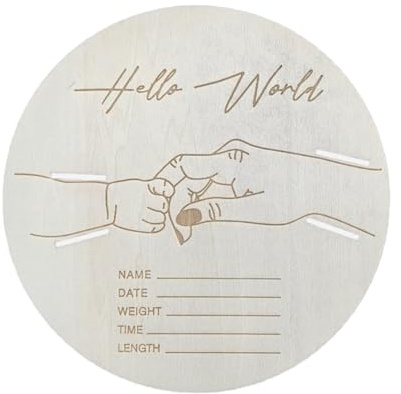 Verstellbares Baby-Geburts-Armband-Display-Halter, personalisierbar, Name und Datum, Gravur für Neugeborene, Andenken, Band-Display