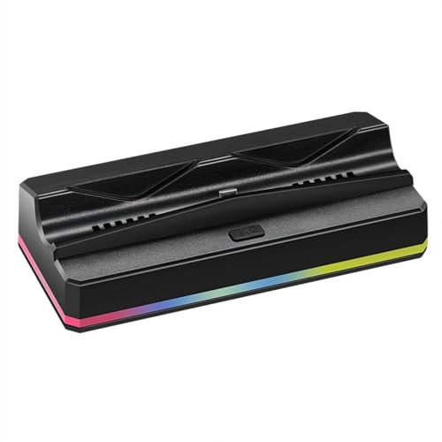 Pour Switch 2 RGB Base de Chargement Refroidissement, Ventilateur 3 Vitesses, 8 Modes de Lumière LED, 3 Ports USB pour Console de Jeu