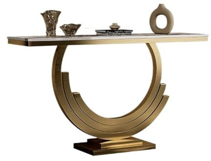 Bout de Canapé Table console moderne, table d'entrée avec base en métal, table de canapé étroite en faux marbre, table d'appoint de canapé moderne for couloir, hall d'entrée, couloir, salon Table d’en