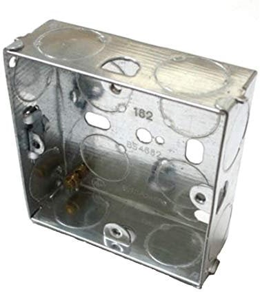 Single 1 Gang 25mm Metal Pattress Electrical Wall Back Box Socket Switch