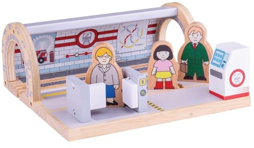 Bigjigs Rail U-Bahn-Station, von der U-Bahn inspiriertes Holzzubehör